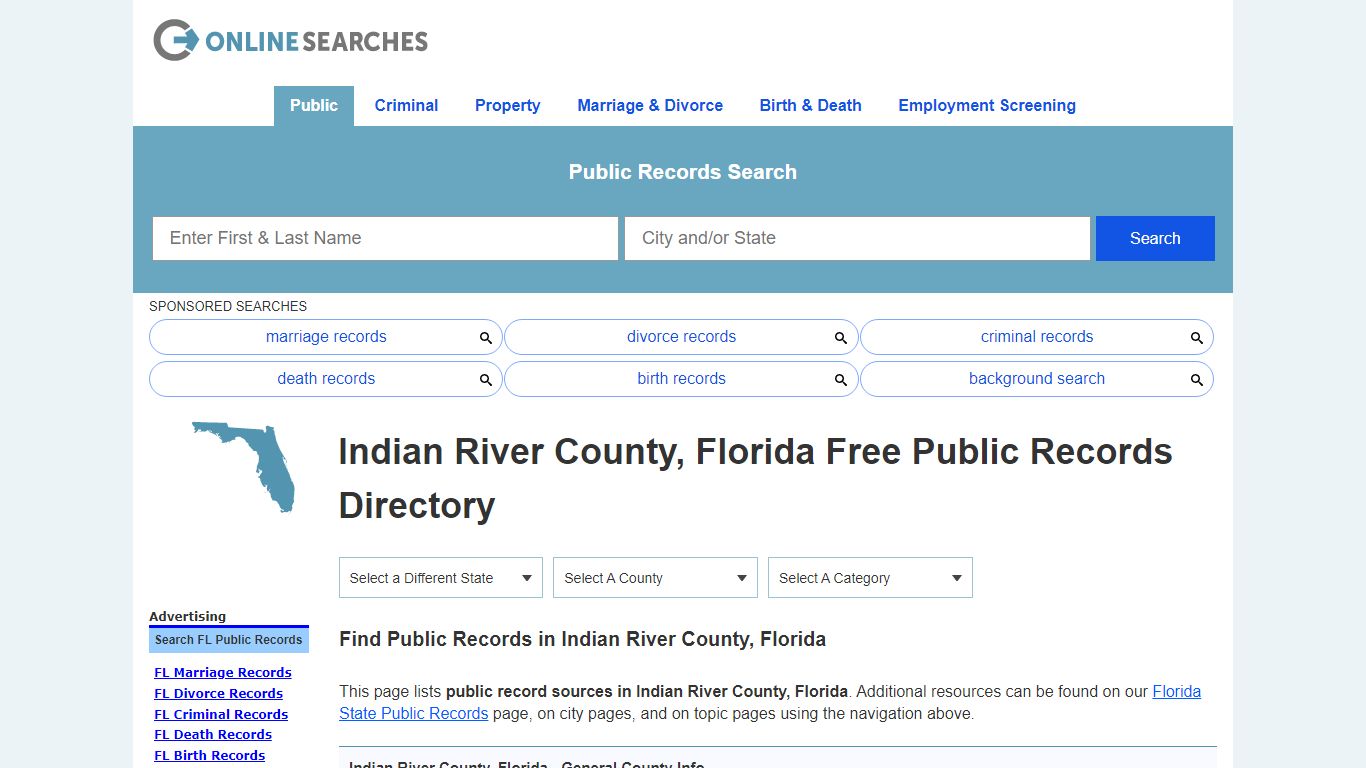 Indian River County, Florida Public Records Directory